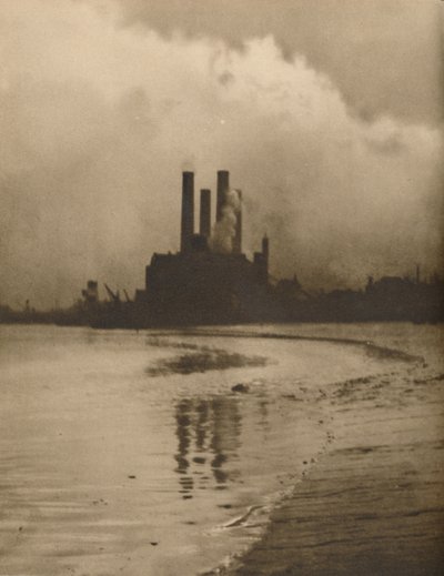 Chelsea Schoorstenen: Elektriciteitscentrale op de plaats van de oude Cremorne-tuinen, ca. 1935 door Huson