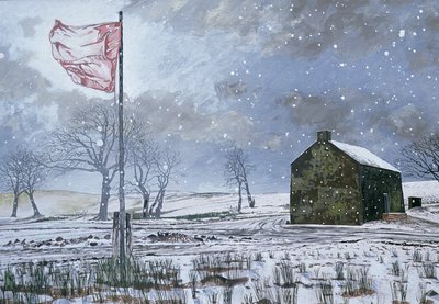 Drovers Arms en de Rode Vlag, nabij Garth, 1992 door Huw S. Parsons