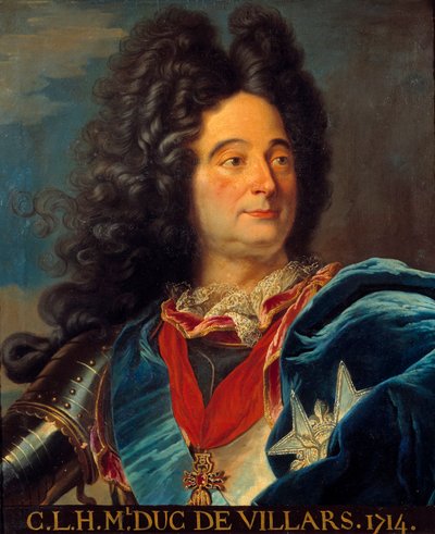 Portret van Louis Claude Hector, hertog van Villars, maarschalk van Frankrijk door Hyacinthe (after) Rigaud