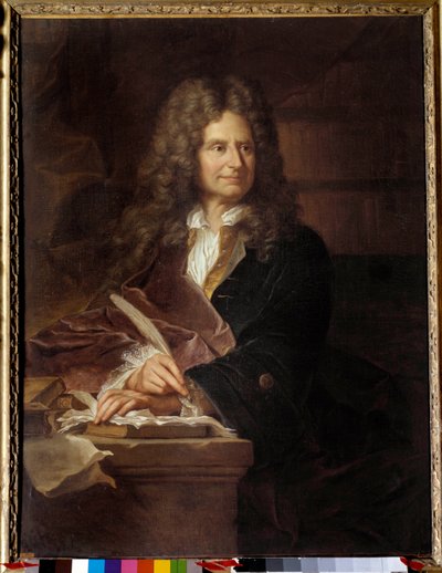 Portret van Nicolas Boileau (1636 - 1711) door Hyacinthe (studio of) Rigaud