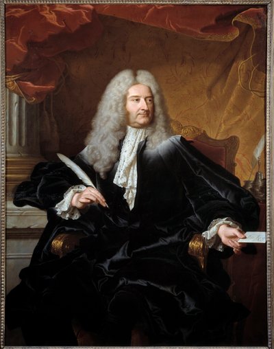 Portret van Louis Germain de Chauvelin (1685-1762), markies van Grosbois, staatssecretaris van Buitenlandse Zaken en zegelbewaarder. Schilderij door Hyacinthe Rigaud (1727) door Hyacinthe Francois Rigaud