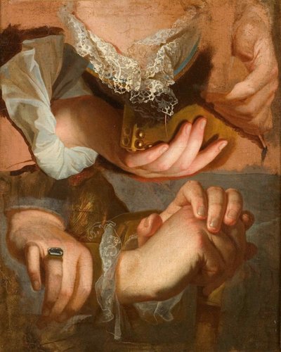 Studies van handen, ca. 1715-1723 door Hyacinthe François Honoré Rigaud