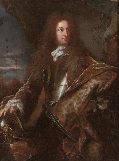 Portret van een heer, traditioneel geïdentificeerd als John Churchill, 1e hertog van Marlborough door Hyacinthe Francois Rigaud