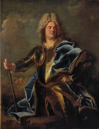 Portret van een man, traditioneel geïdentificeerd als Claude Louis Hector, hertog van Villars (1653-1734) door Hyacinthe Rigaud