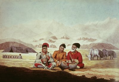 Drie Muzikanten in Tibet door Hyder Jung Hearsey