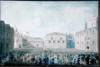 De grote ontvangst van Alexander I in het Kremlin op 15 augustus 1816 door I.A. Lavrov