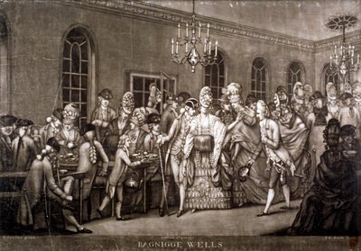 Zicht op een volle kamer in Bagnigge Wells, Londen, 1772 door IR Smith