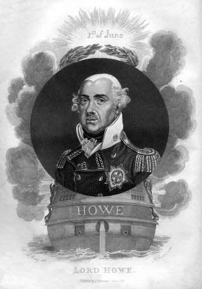 Admiraal Richard Howe, 1e Graaf Howe, 1726-1799, Engelse admiraal, 1816 door I. Brown