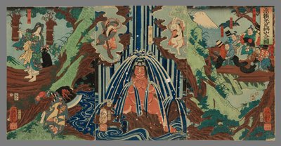 Minamoto Yorimitsu in de berg Ashigara door Ichieisai Yoshitsuya