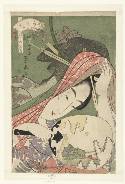Courtisane Tsukasa uit het Ogiya huis door Ichirakutei Eisui
