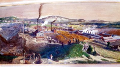 Industrielandschap in het Blanzy steenkoolveld, Saone-et-Loire door Ignace Francois Bonhomme