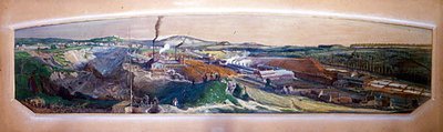 Industrieel landschap in het Blanzy kolenveld, Saone-et-Loire door Ignace Francois Bonhomme