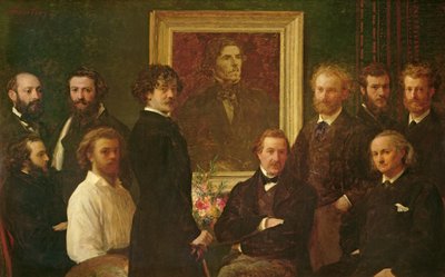 Hulde aan Delacroix door Ignace Henri Jean Fantin Latour