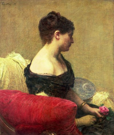 Portret van Madame Maitre door Ignace Henri Jean Fantin Latour