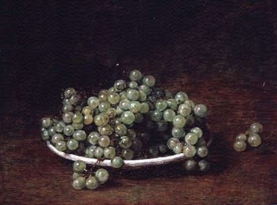 Stilleven van kleine druiven door Ignace Henri Jean Fantin Latour