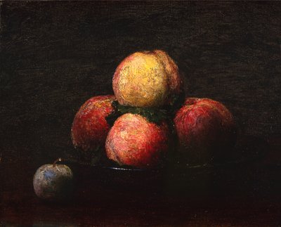 Stilleven van perziken en pruimen door Ignace Henri Jean Fantin Latour