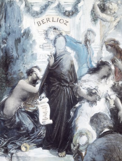 Aquarellithografie ter herdenking van de honderdste geboortedag van Hector Berlioz door Ignace Henri Jean Fantin Latour