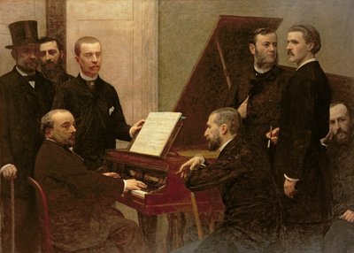 Rond de piano door Ignace Henri Jean Fantin Latour
