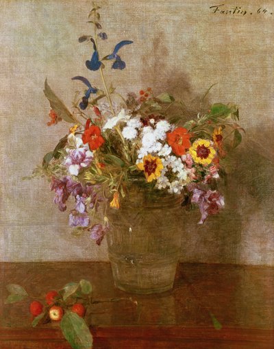 Herfstbloemen door Ignace Henri Jean Fantin Latour