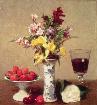 Verlovingsboeket door Ignace Henri Jean Fantin Latour