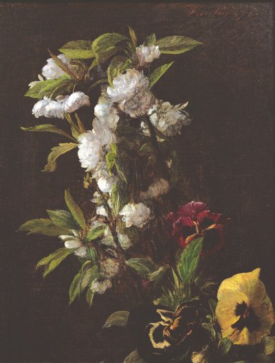 Bloemen, 1876 door Ignace Henri Jean Fantin Latour