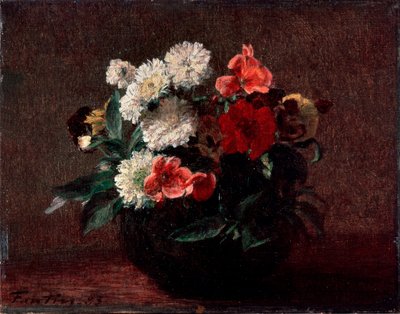 Bloemen in een Aardewerken Vaas door Ignace Henri Jean Fantin Latour