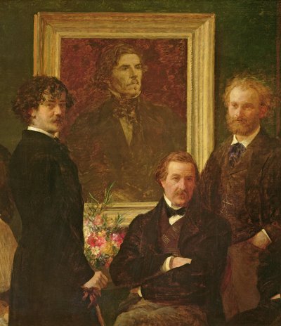 Hulde aan Delacroix, 1864 (detail) door Ignace Henri Jean Fantin Latour