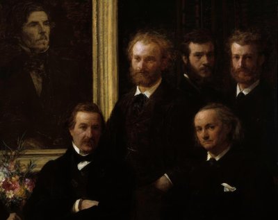 Hommage aan Delacroix door Ignace Henri Jean Fantin Latour