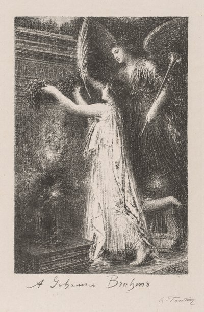 Aan Johannes Brahms, 1900 door Ignace Henri Jean Fantin Latour