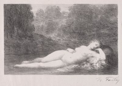 Liggend in het water, 1903 door Ignace Henri Jean Fantin Latour