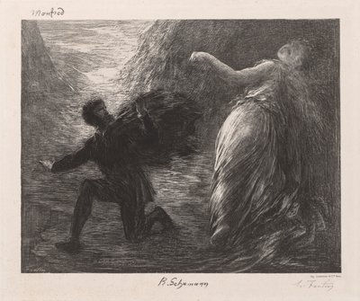 Manfred en Astarté, 1879 door Ignace Henri Jean Fantin Latour