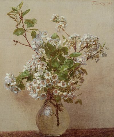 Perenbloesem, 1882 door Ignace Henri Jean Fantin Latour