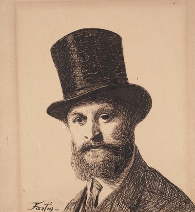 Portret van Manet, 1867 door Ignace Henri Jean Fantin Latour