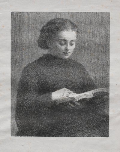 Lezen: Portret van de Zus van de Kunstenaar door Ignace Henri Jean Fantin Latour