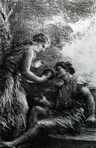 Sieglinde en Siegmund, scène uit Wagner