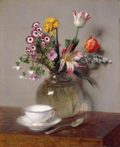 Lenteboeket, 1865 door Ignace Henri Jean Fantin Latour