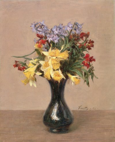 Lentebloemen, 1869 door Ignace Henri Jean Fantin Latour