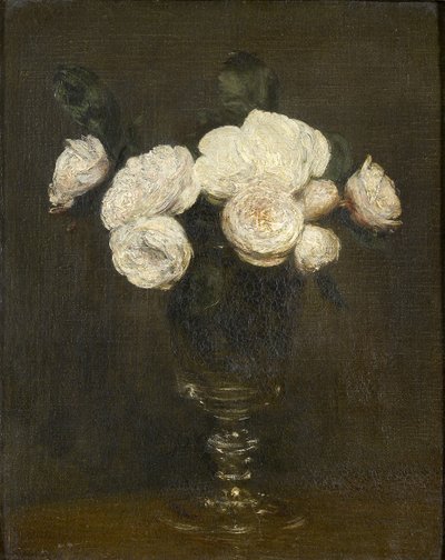 Stilleven van Malmaison rozen, 19e eeuw door Ignace Henri Jean Fantin Latour