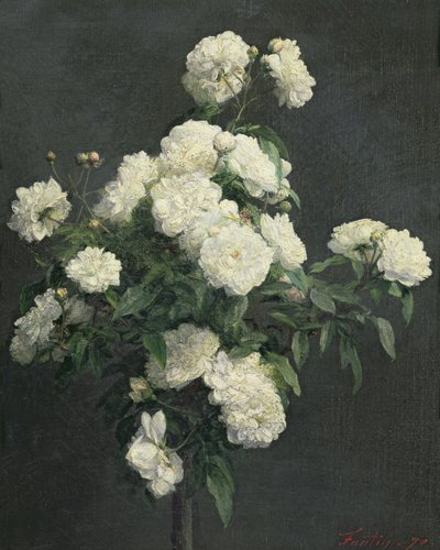 Stilleven van witte pioenen, 1870 door Ignace Henri Jean Fantin Latour