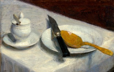 Stilleven met mosterdpot door Ignace Henri Jean Fantin Latour