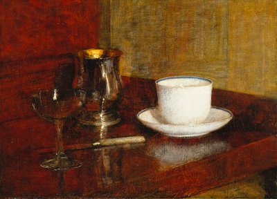 Stilleven met een glazen beker; Nature Morte au Verre et Tasse, 1961 door Ignace Henri Jean Fantin Latour