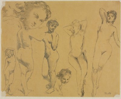 Studies van Vrouwelijke Naakten, ca. 1895 door Ignace Henri Jean Fantin Latour
