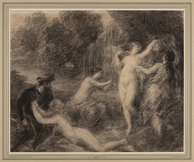 Tannhäuser op de Venusberg (krijt op papier) door Ignace Henri Jean Fantin Latour