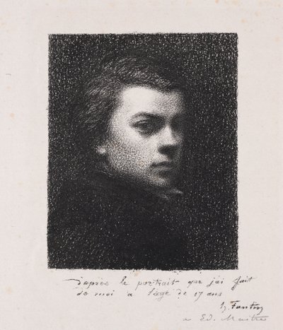 De kunstenaar op 17-jarige leeftijd, 1892 door Ignace Henri Jean Fantin Latour