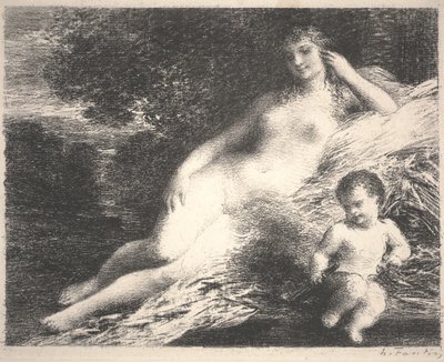 Venus en Cupido door Ignace Henri Jean Fantin Latour