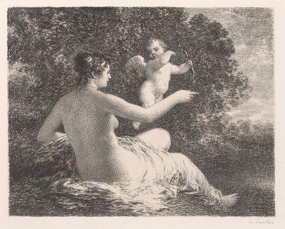 Venus en Cupido, 1896 door Ignace Henri Jean Fantin Latour