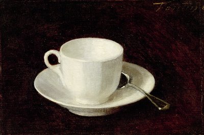 Witte kop en schotel, 1864 door Ignace Henri Jean Fantin Latour