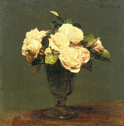Witte rozen, 1873 door Ignace Henri Jean Fantin Latour