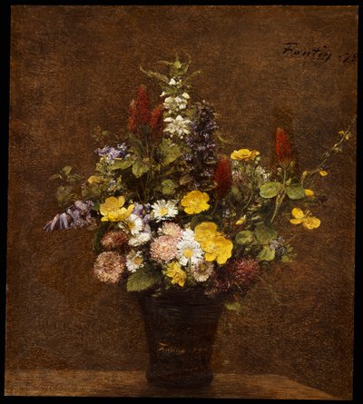 Wilde bloemen door Ignace Henri Jean Fantin Latour