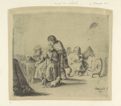 Genezing van de blinde Tobias door Ignace Joseph de Claussin